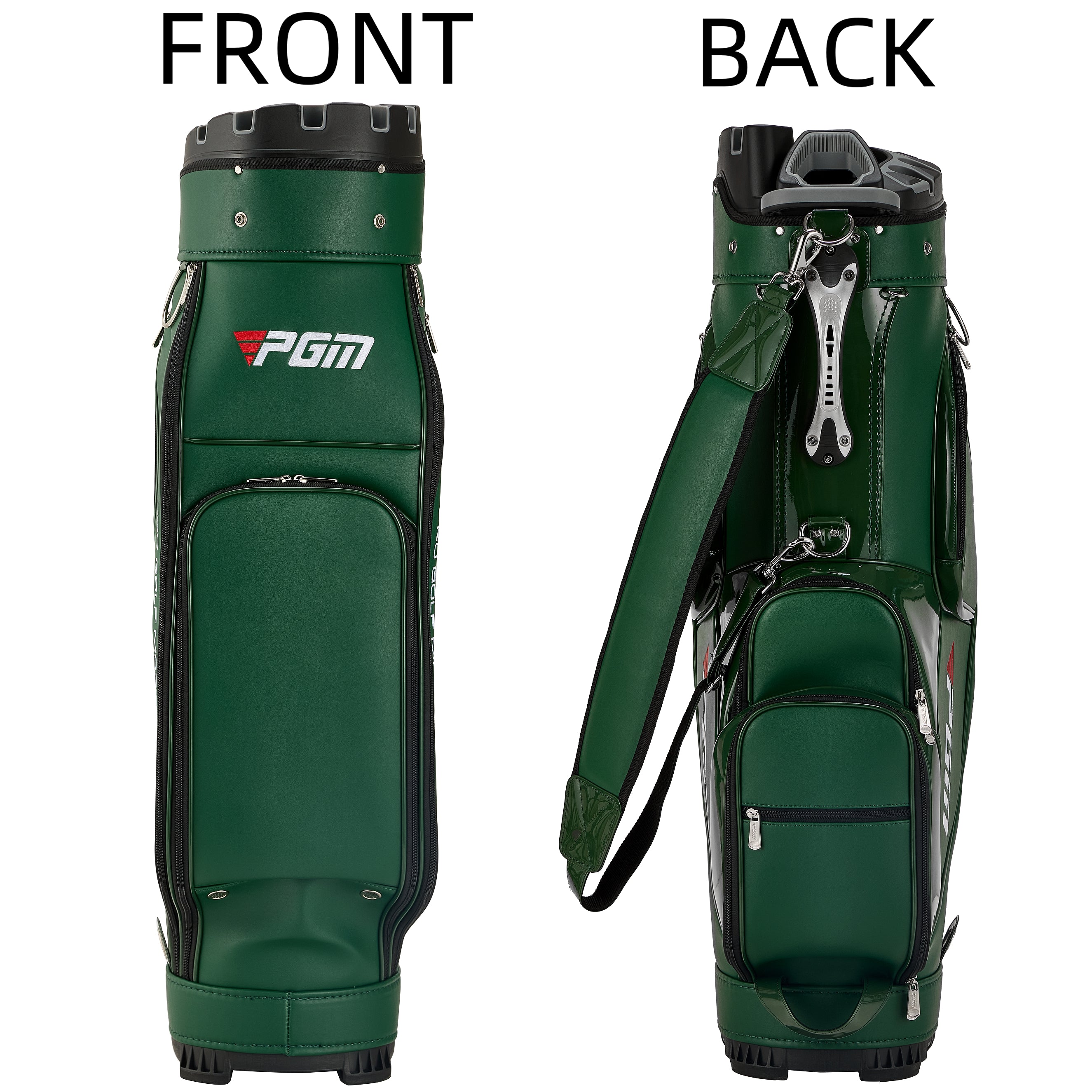 PGM Golf Cart Bag 14 Way Organizer Divider Silent Top Waterproof Bag/Green PU leather