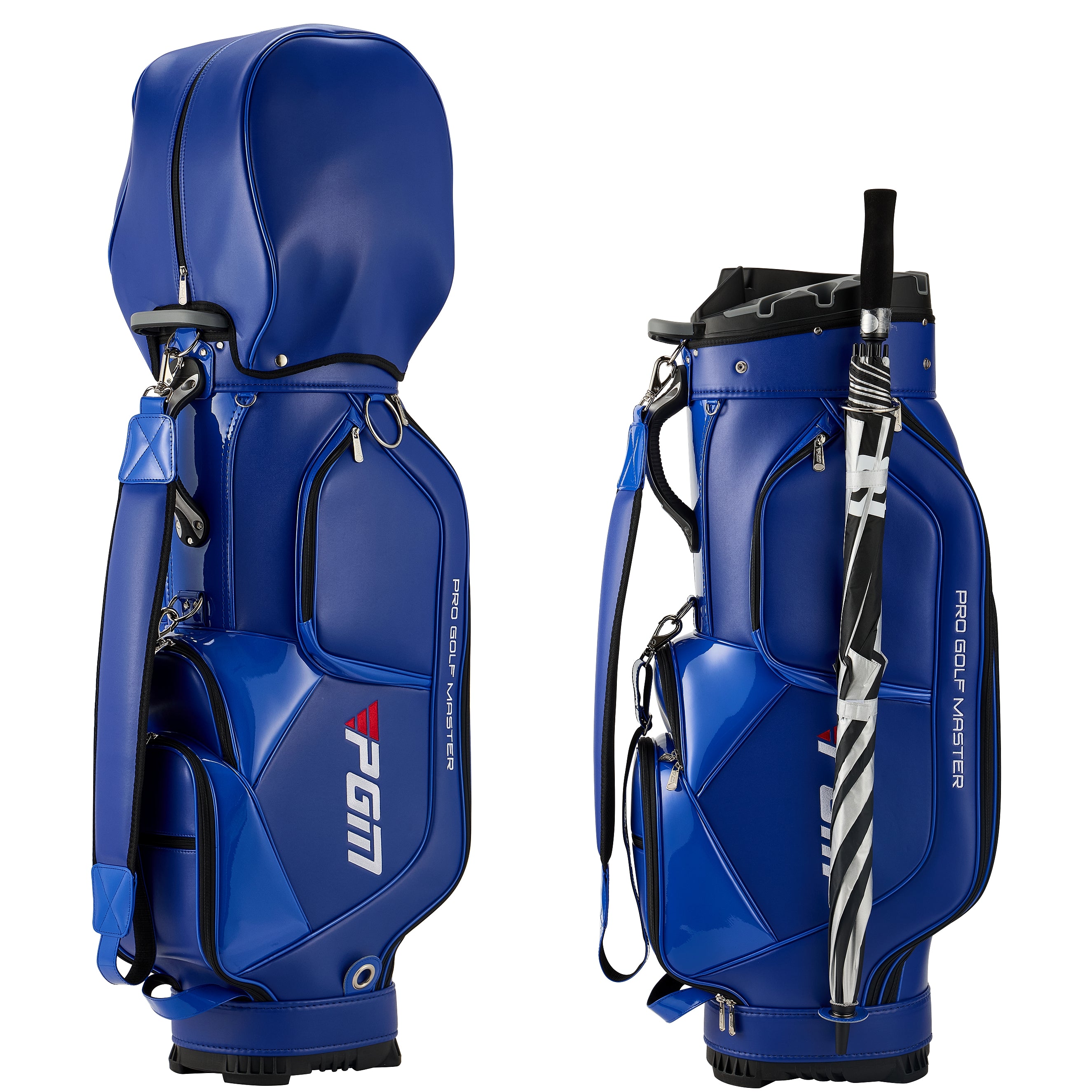 PGM Golf Cart Bag 14 Way Organizer Divider Silent Top Waterproof Bag/Blue PU leather