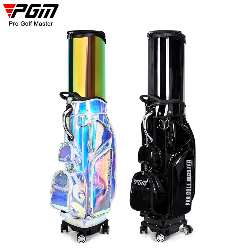 Sac de golf pour femme PGM coloré extensible en TPU imperméable à quatre roues avec poussée plate et housse de pluie anti-poussière cadeau QB122
