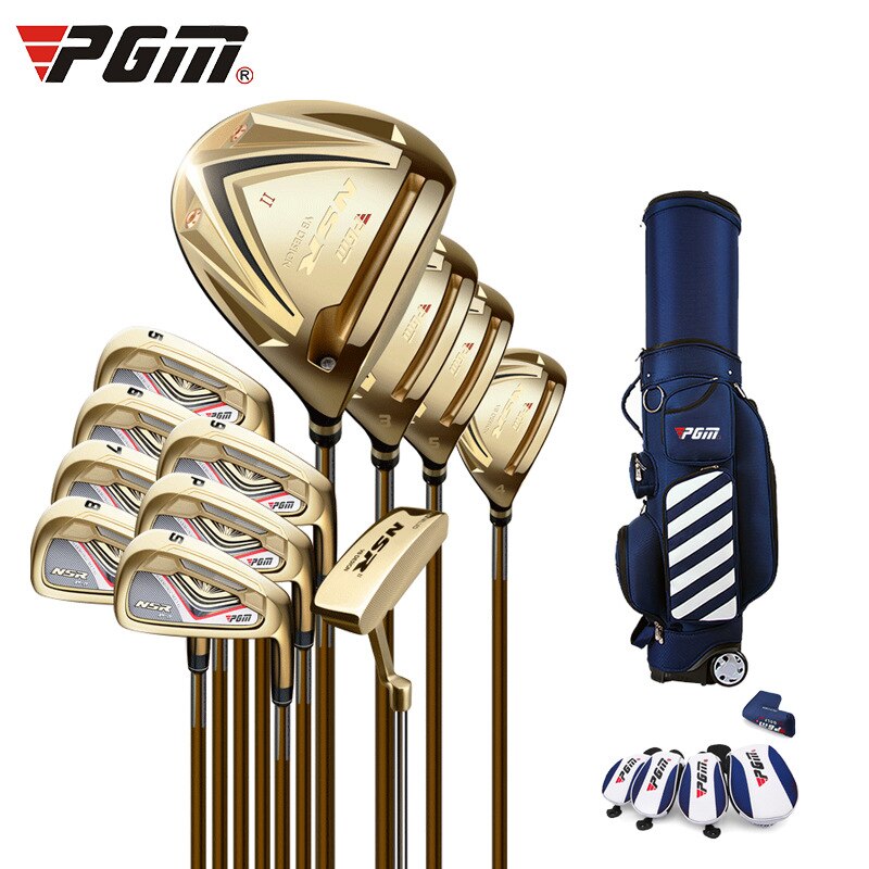 Ensemble de clubs de golf pour hommes PGM Ensembles de sports de golf professionnels à angle réglable et à manche interchangeable pour hommes droitiers MTG017