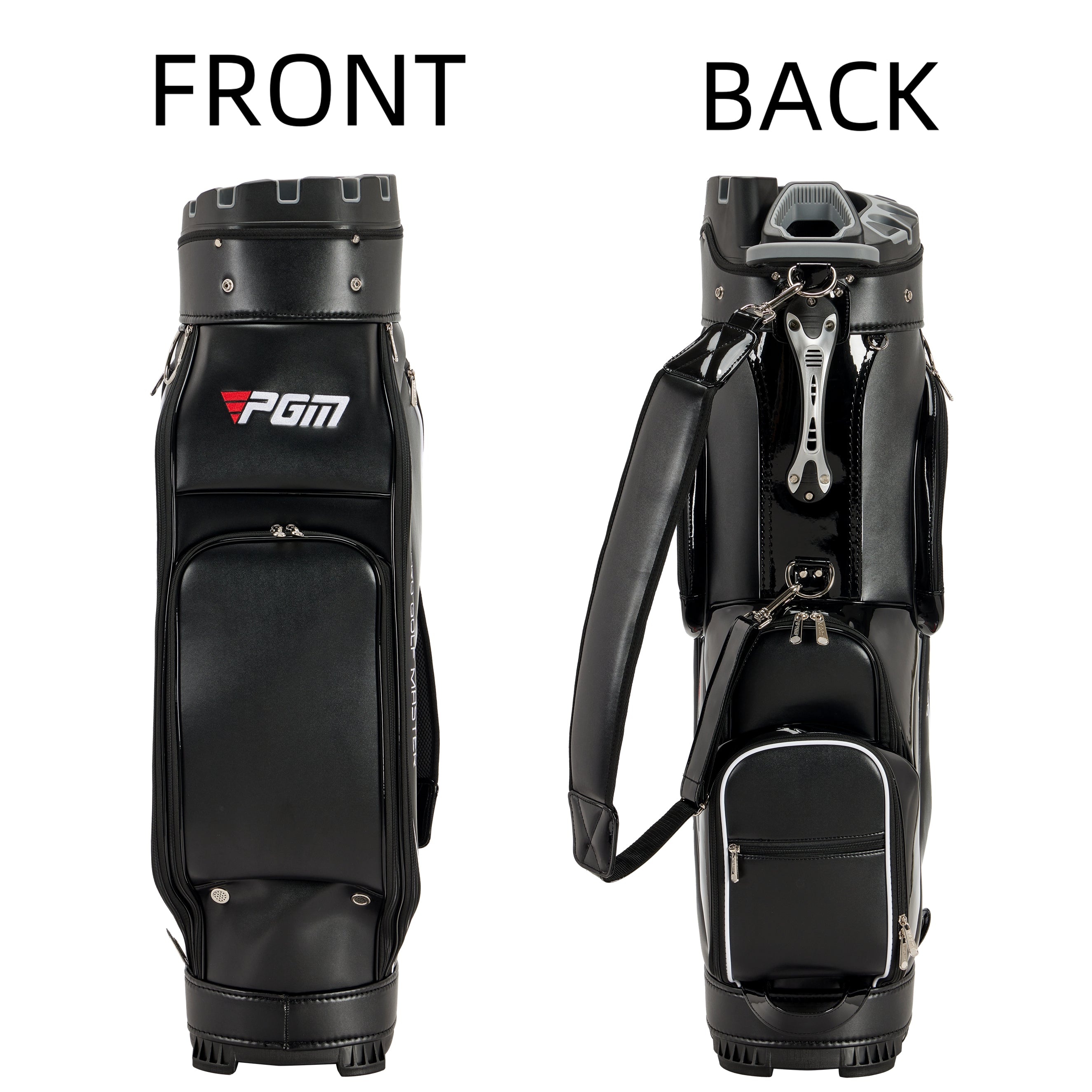 Sac de chariot de golf PGM avec compartiment à 14 compartiments et compartiment silencieux, sac étanche/noir