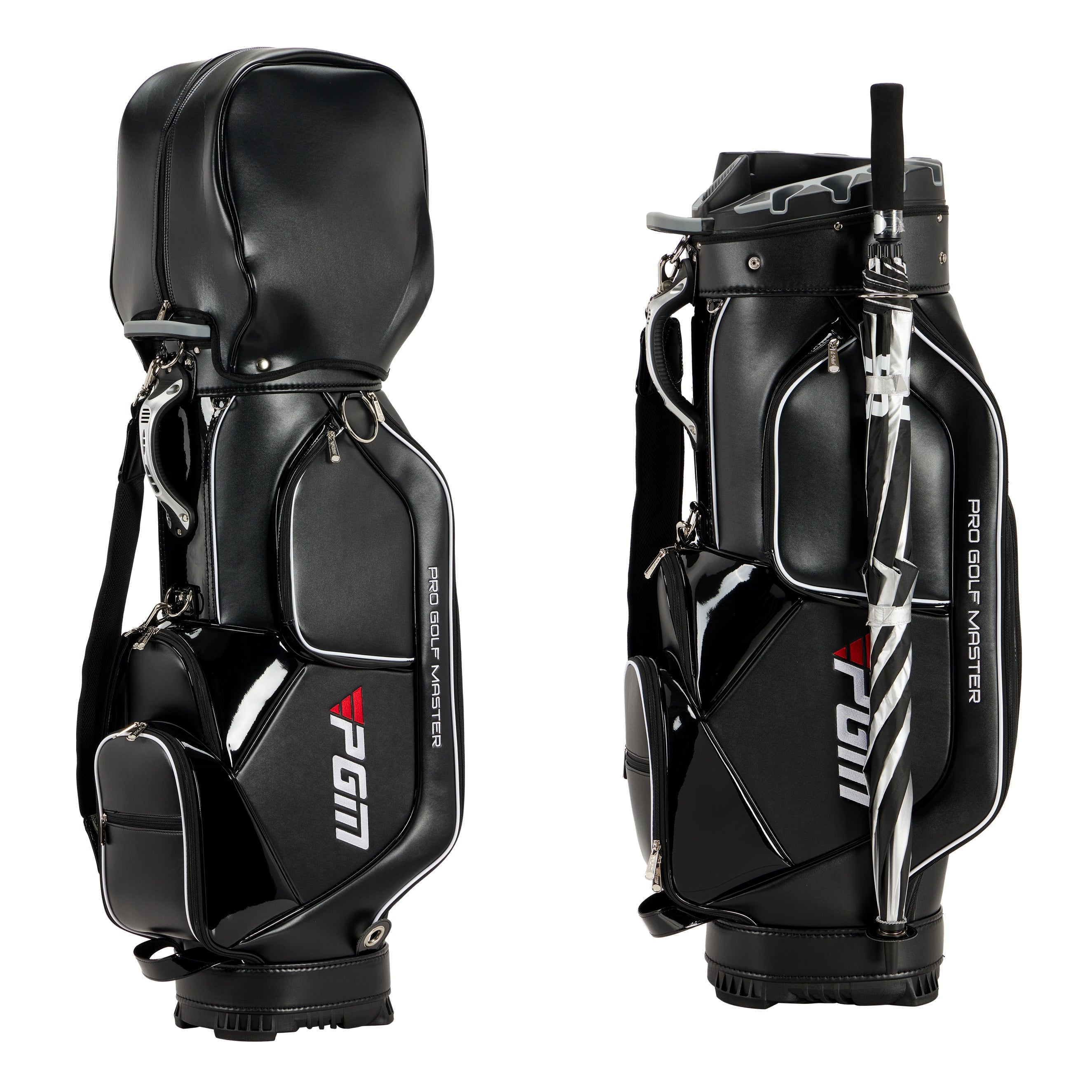 Sac de chariot de golf PGM avec compartiment à 14 compartiments et compartiment silencieux, sac étanche/noir