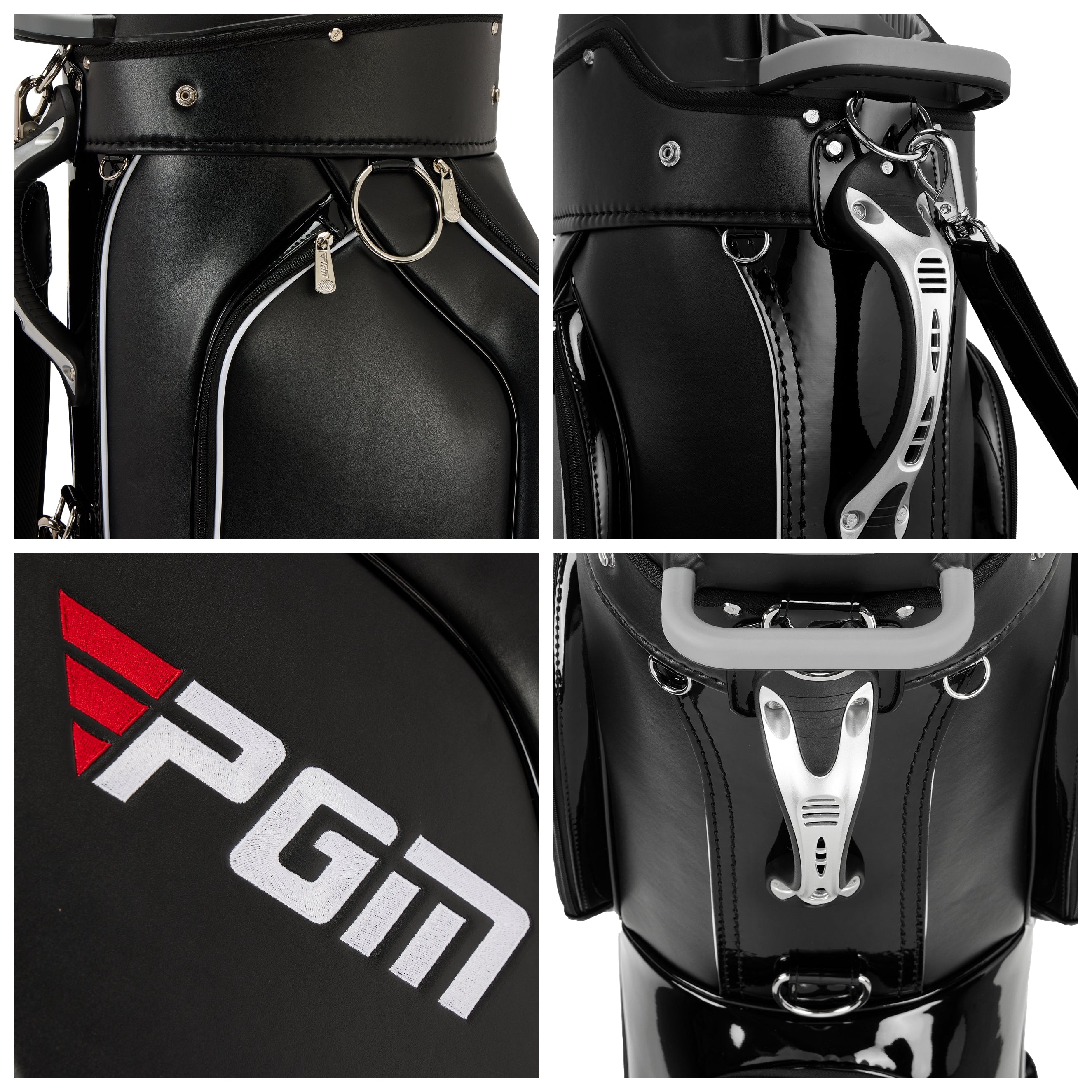 Sac de chariot de golf PGM avec compartiment à 14 compartiments et compartiment silencieux, sac étanche/noir