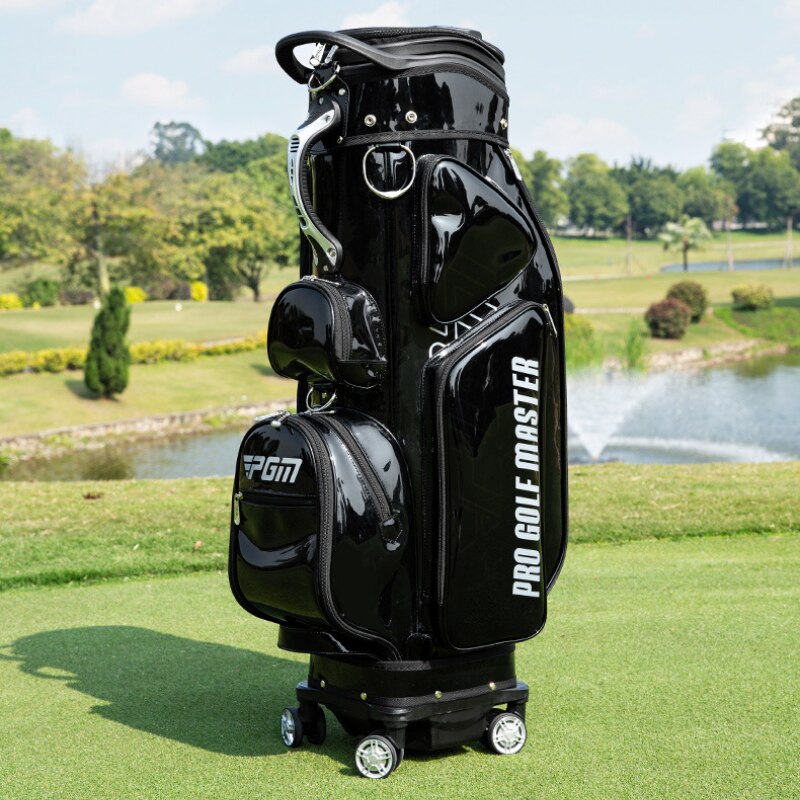 Sac de golf pour femme PGM coloré extensible en TPU imperméable à quatre roues avec poussée plate et housse de pluie anti-poussière cadeau QB122