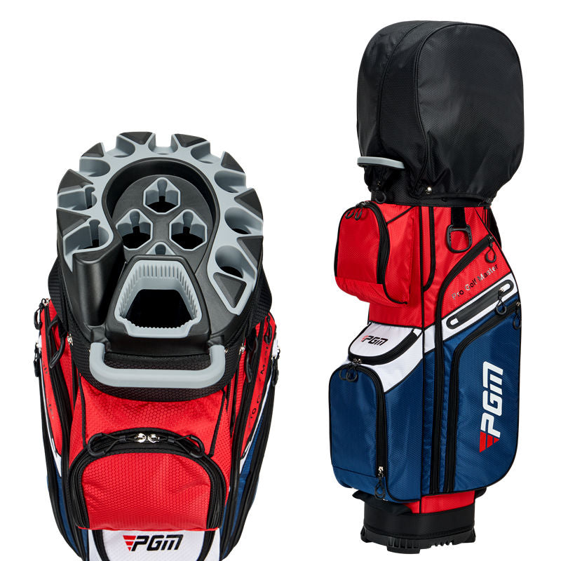 Sac de chariot de golf PGM avec compartiment à 14 compartiments et compartiment silencieux, sac étanche/vert