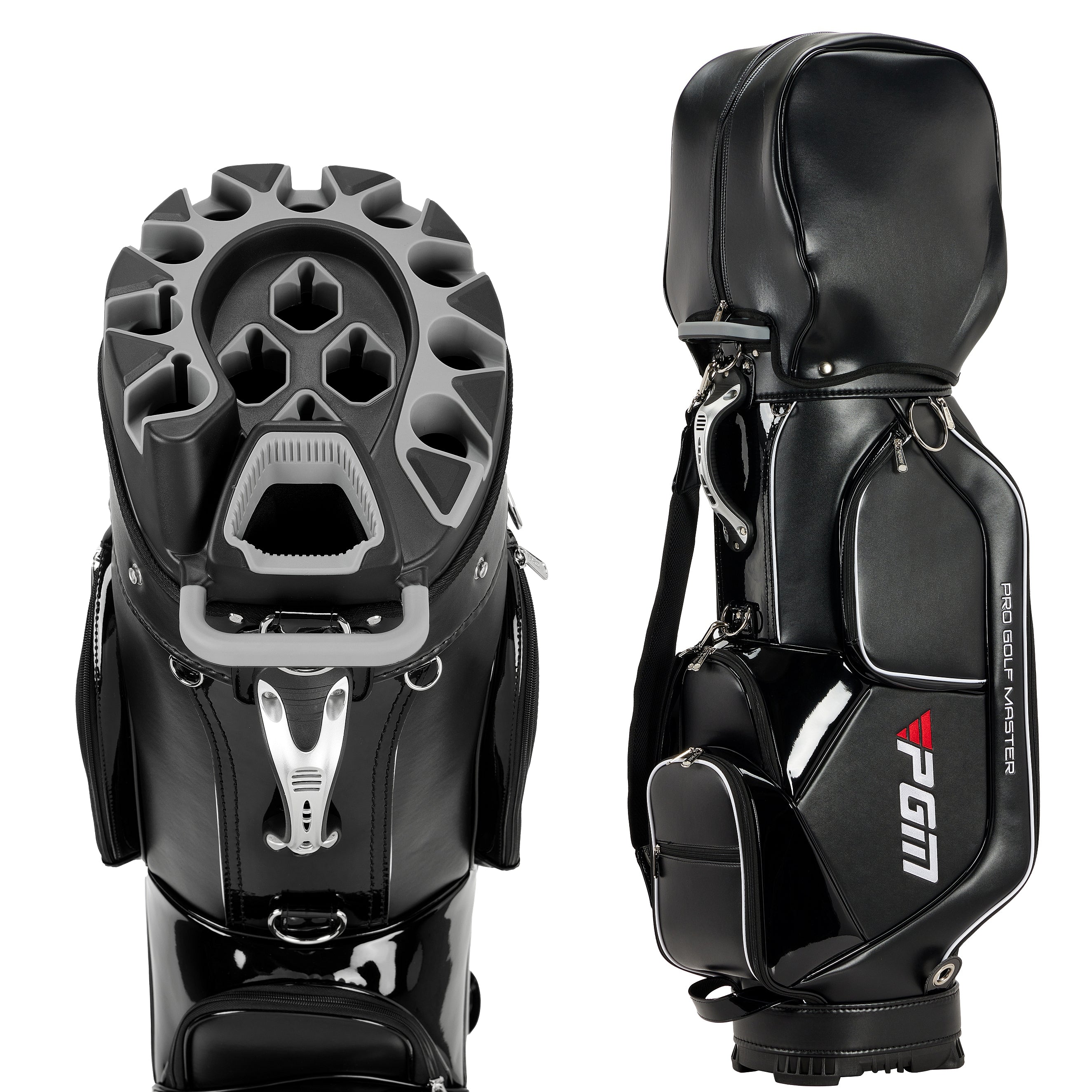 Sac de chariot de golf PGM avec compartiment à 14 compartiments et compartiment silencieux, sac étanche/noir