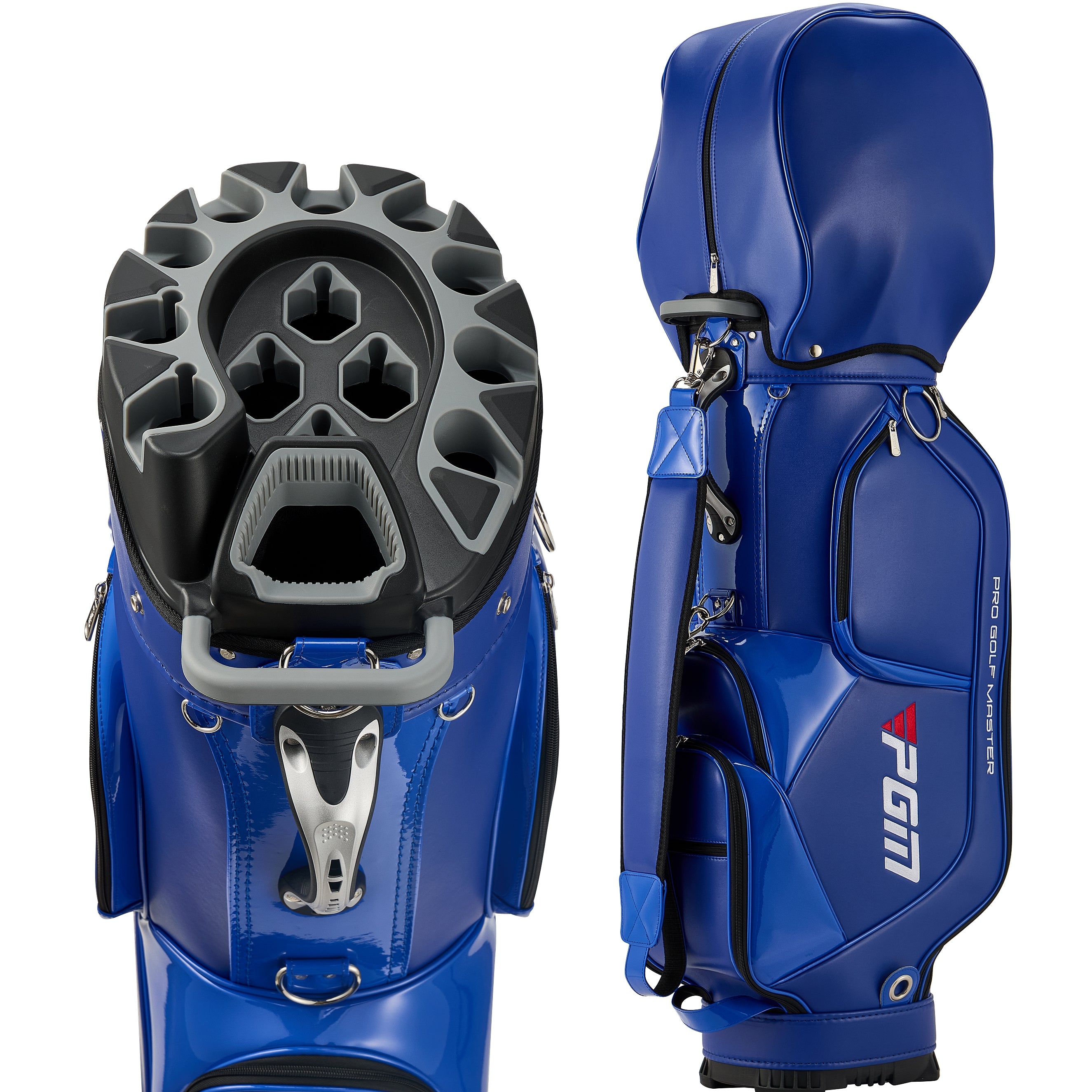 PGM Golf Cart Bag 14 Way Organizer Divider Silent Top Waterproof Bag/Blue PU leather