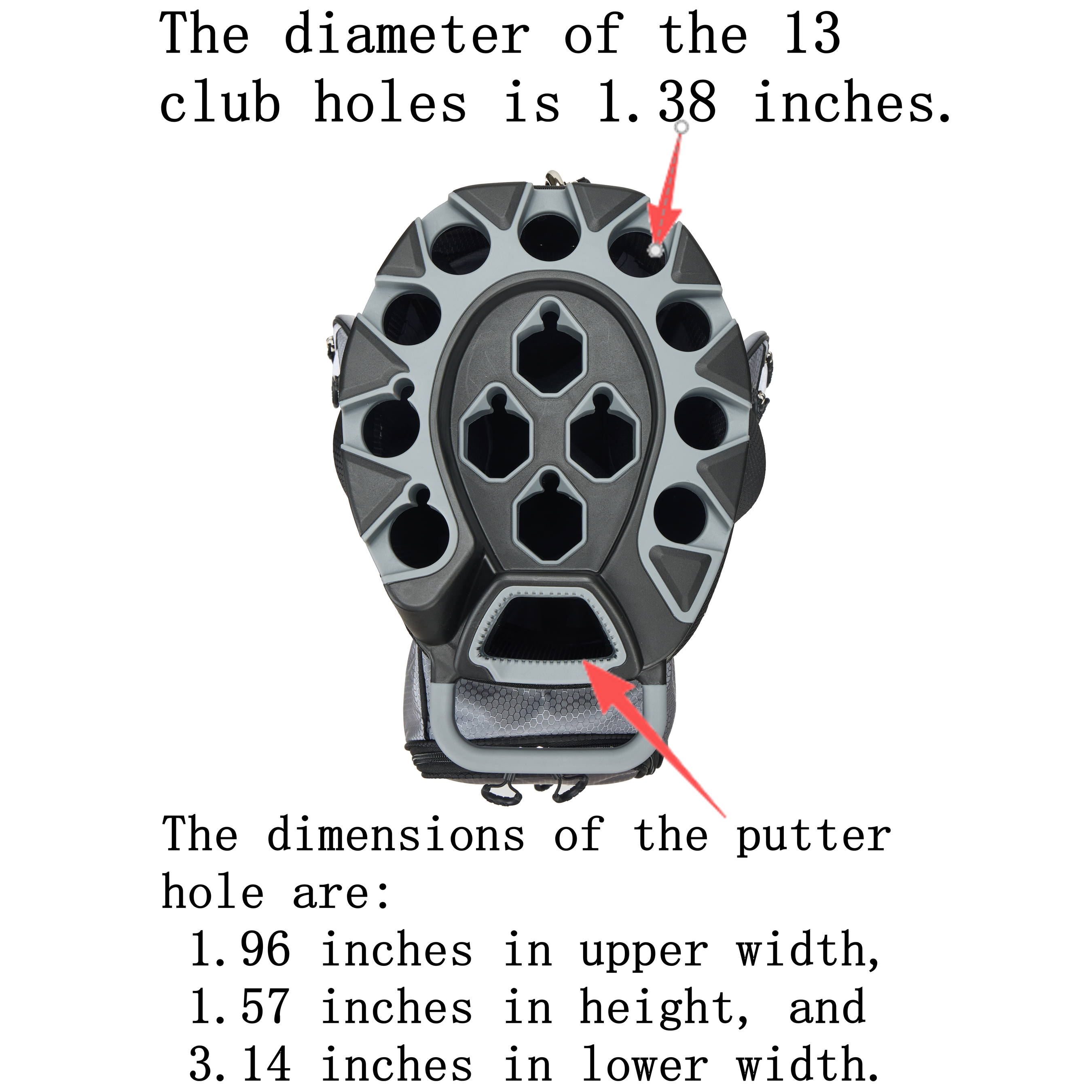 PGM Golf Cart Bag 14 Way Organizer Divider Silent Top Waterproof Bag/black