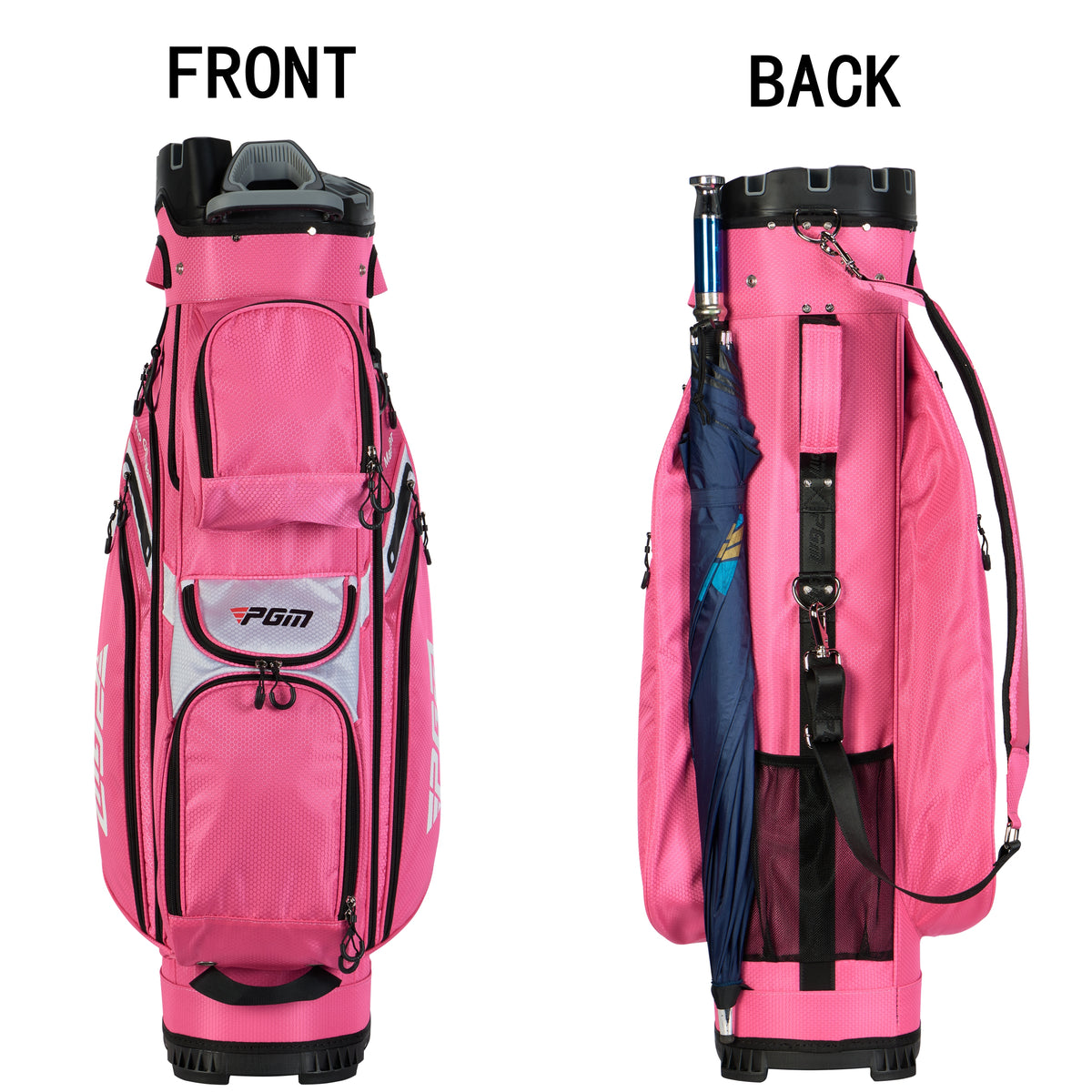 Sac de chariot de golf PGM avec compartiment à 14 compartiments et compartiment silencieux, sac étanche/noir